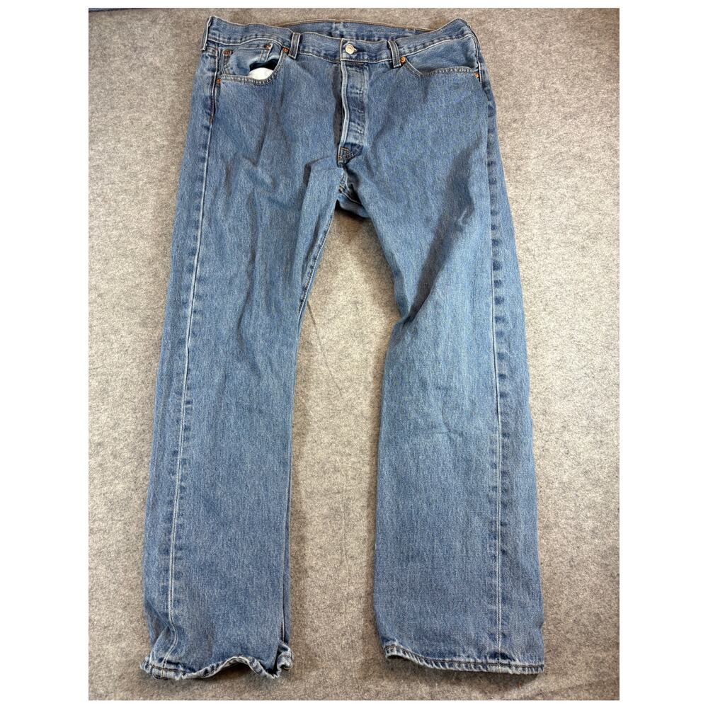 Y2K Levis 501 Jeans Mens 38x30 Blue Denim Straight Leg Button Fly Streetwear